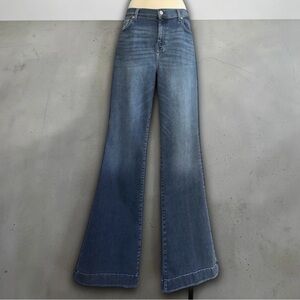 NWT 7 For All Mankind Dojo Crystal Wide Leg Flare Jeans Warrenton Wash